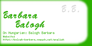 barbara balogh business card